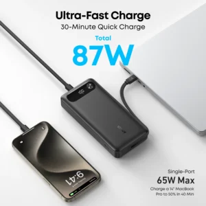 Anker Power Bank 20000mAh 87W Built-In USB-C Cable