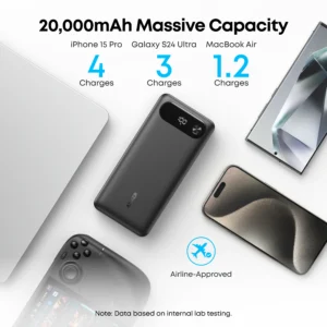 Anker Power Bank 20000mAh 87W Built-In USB-C Cable