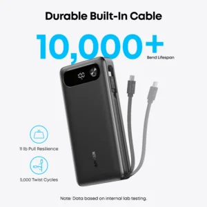 Anker Power Bank 20000mAh 87W Built-In USB-C Cable
