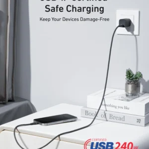 Anker USB-C to USB-C Cable (3 ft / 6 ft, 240W, Upcycled-Braided)